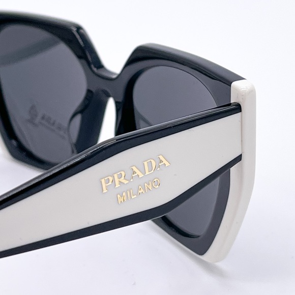 NEW PRADA PR15WS 09Q5S0 WOMEN’S SUNGLASSES PRADA SPR 15W BLACK WHITE PR 15WS - Picture 10 of 14